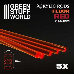Acrylic Rods - Round 1.6 mm Fluor RED-ORANGE