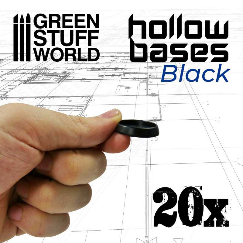 Hollow Plastic Bases - BLACK 25mm - Зображення 2