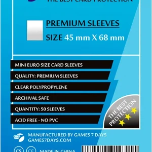 Протектори Games7Days (45 x 68 мм) Premium Mini Euro (50 шт)